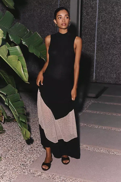 By Anthropologie Sheer Panel Midi Dress In Multi
