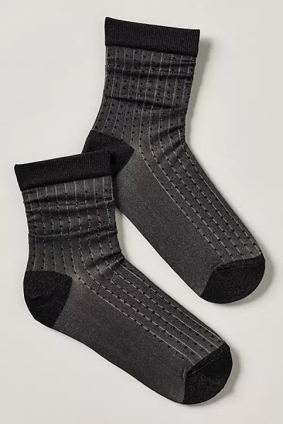 By Anthropologie Sheer Rhinestone Socks In Black