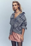 By Anthropologie Sheer Ruffle Mini Skirt In Purple