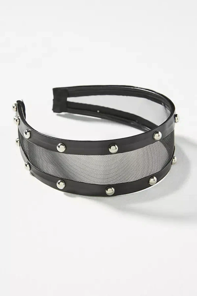 By Anthropologie Sheer Studded Headband In Black