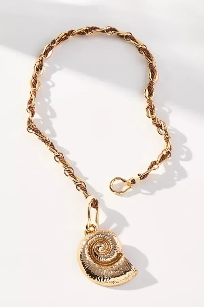 By Anthropologie Shell Charm Chain Necklace In Gold