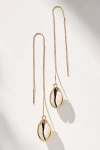By Anthropologie Shell Drop Threader Earrings In Gold
