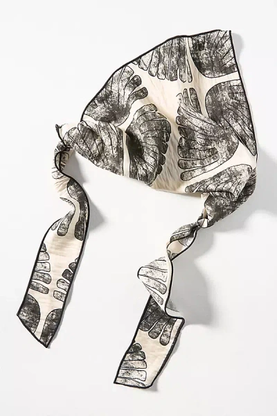 By Anthropologie Shell Printed Hair Scarf In Black