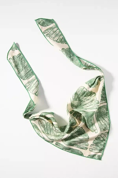 By Anthropologie Shell Printed Hair Scarf In Green