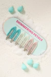By Anthropologie Shimmering Petals Crease-free Hair Clips, Set Of 6 In Multicolor