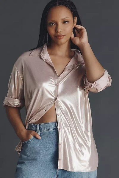 By Anthropologie Shine Buttondown Shirt In Neutral