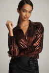 By Anthropologie Shine Buttondown Shirt In Red