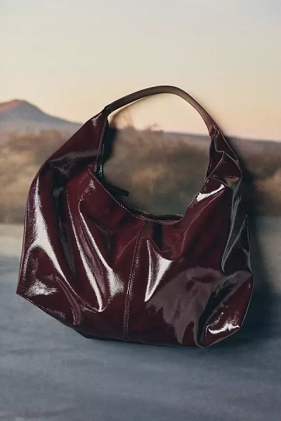 By Anthropologie Shiny Faux-leather Tote In Purple