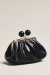 By Anthropologie Shiny Textured Kiss-lock Bauble Coin Purse In Black