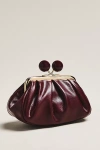By Anthropologie Shiny Textured Kiss-lock Bauble Coin Purse In Burgundy
