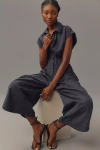 By Anthropologie Shirting Parachute Jumpsuit In Black