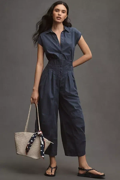 By Anthropologie Shirting Parachute Jumpsuit In Blue