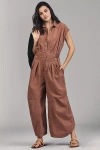 By Anthropologie Shirting Parachute Jumpsuit In Brown