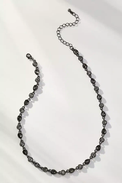 By Anthropologie Short Crystal Necklace In Black
