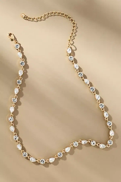 By Anthropologie Short Crystal Necklace In Gold