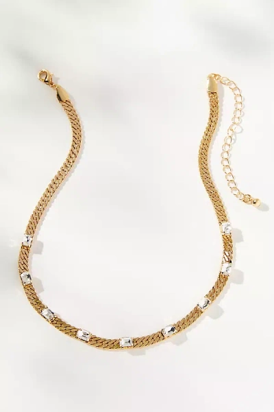 By Anthropologie Short Crystal Necklace In Gold