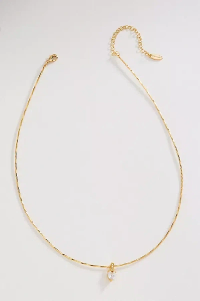By Anthropologie Short Crystal Pendant Necklace In Gold
