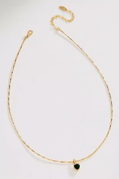 By Anthropologie Short Crystal Pendant Necklace In Green