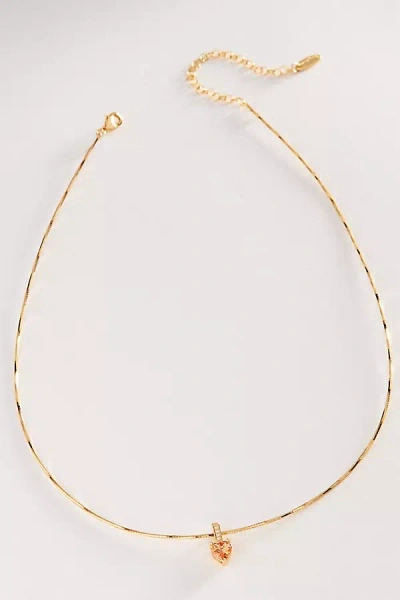 By Anthropologie Short Crystal Pendant Necklace In Gold