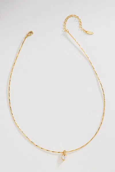 By Anthropologie Short Crystal Pendant Necklace In Silver