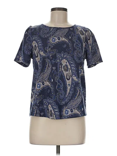 Pre-owned By Anthropologie Short Sleeve Blouse In Blue