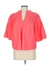 By Anthropologie Short Sleeve Blouse In Pink