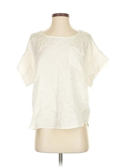 Pre-owned By Anthropologie Short Sleeve Blouse In White