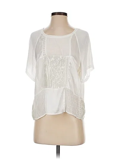 Pre-owned By Anthropologie Short Sleeve Blouse In White