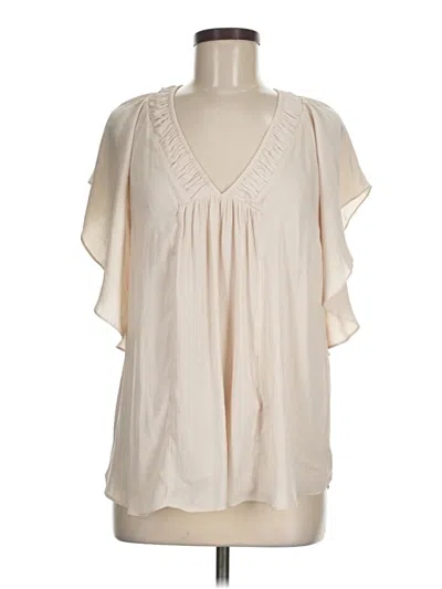 By Anthropologie Short Sleeve Blouse In White
