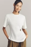 By Anthropologie Short-sleeve Hardware Gathered Top In White