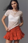 By Anthropologie Short-sleeve Novelty Lace Top In White