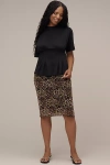 By Anthropologie Short-sleeve Pleated Peplum Tee In Black