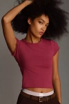 By Anthropologie Short-sleeve Raw-edge Baby Tee In Purple