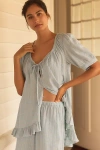 By Anthropologie Short-sleeve Ruffled Pajama Top