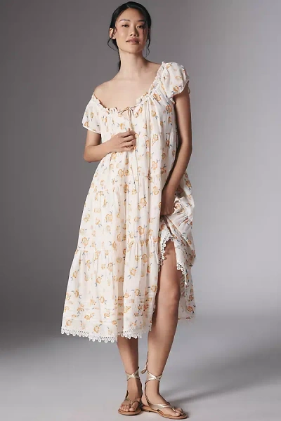 By Anthropologie Short-sleeve Scoop-neck Midi Dress