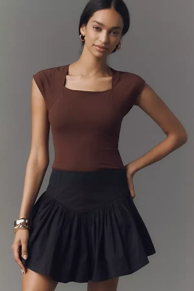 By Anthropologie Short-sleeve Square-neck Bodysuit