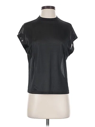 Pre-owned By Anthropologie Short Sleeve Top Black Mock Neckline Tops