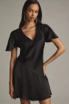 By Anthropologie Short-sleeve V-neck Mini Dress In Multicolor
