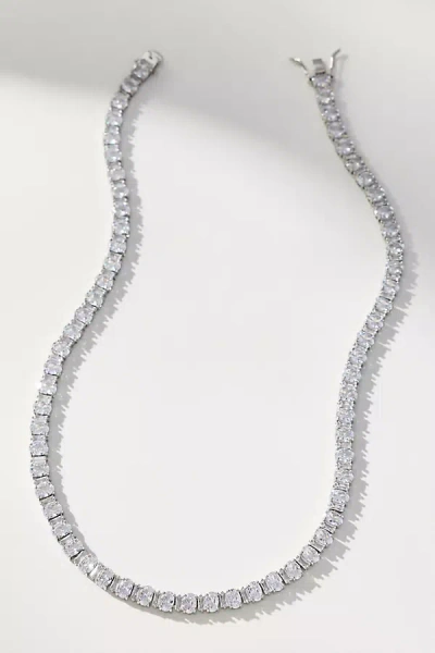 By Anthropologie Short Tennis Necklace In Black