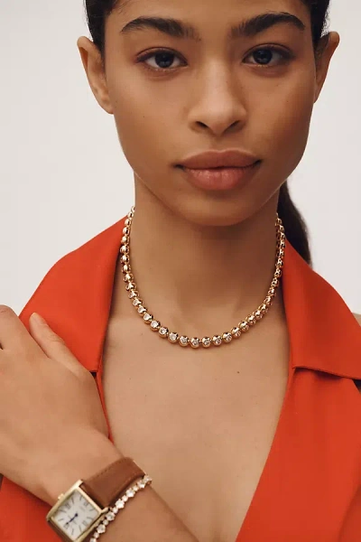 By Anthropologie Short Tennis Necklace In Gold