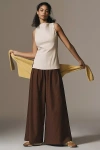 By Anthropologie Side-slit Tunic Top In Beige