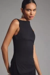 By Anthropologie Side-slit Tunic Top In Black