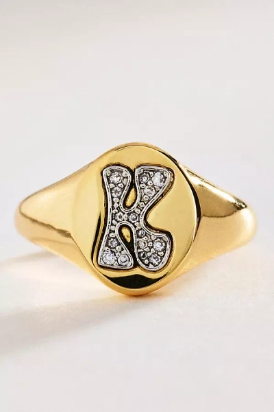 By Anthropologie Signet Monogram Ring In Alphabet