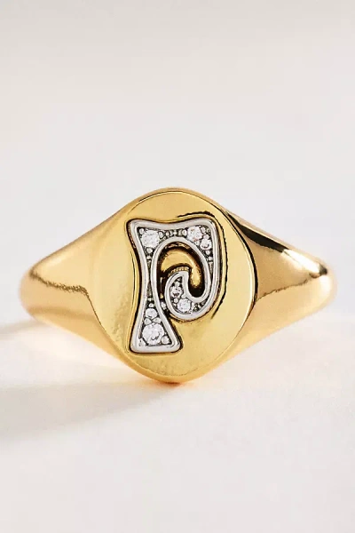 By Anthropologie Signet Monogram Ring In Alphabet