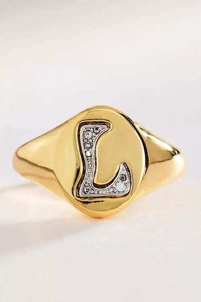 By Anthropologie Signet Monogram Ring In Alphabet