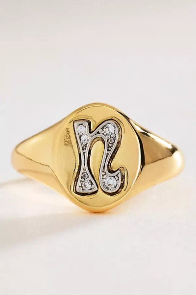 By Anthropologie Signet Monogram Ring In Alphabet