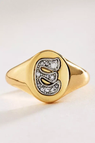 By Anthropologie Signet Monogram Ring In Alphabet