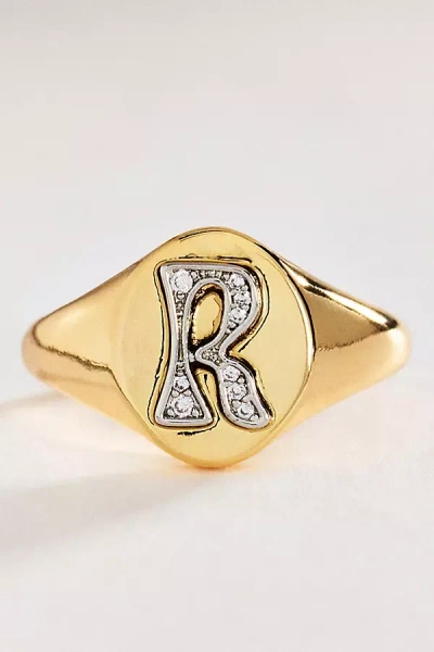 By Anthropologie Signet Monogram Ring In Alphabet