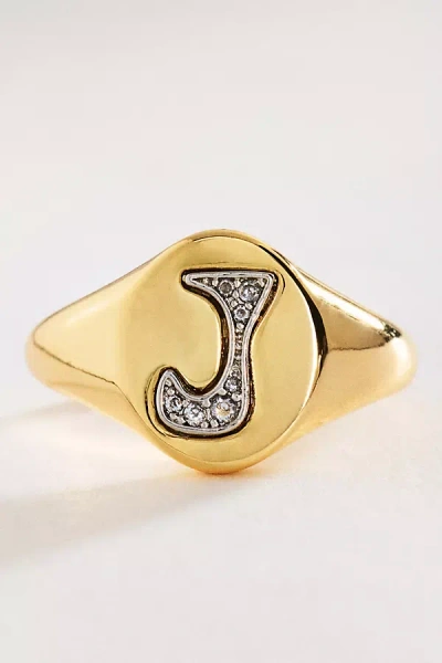 By Anthropologie Signet Monogram Ring In Alphabet
