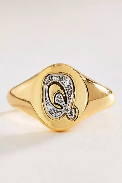 By Anthropologie Signet Monogram Ring In Alphabet